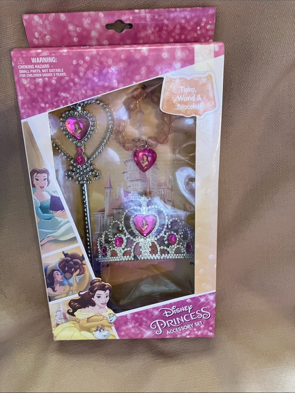 Disney Princess Pink and Silver Tiara, Wand & Bracelet